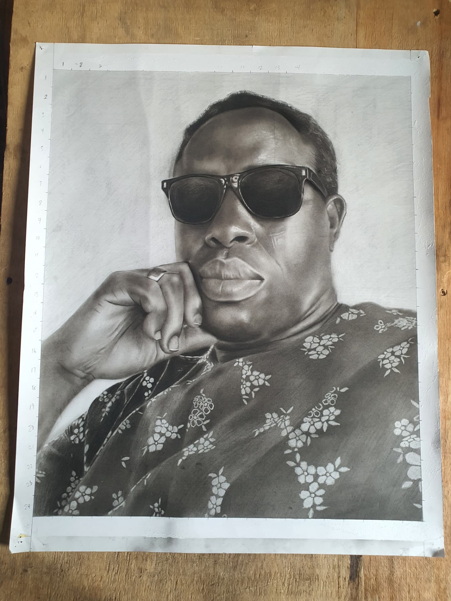 Quiet Confidence, Charcoal portrait