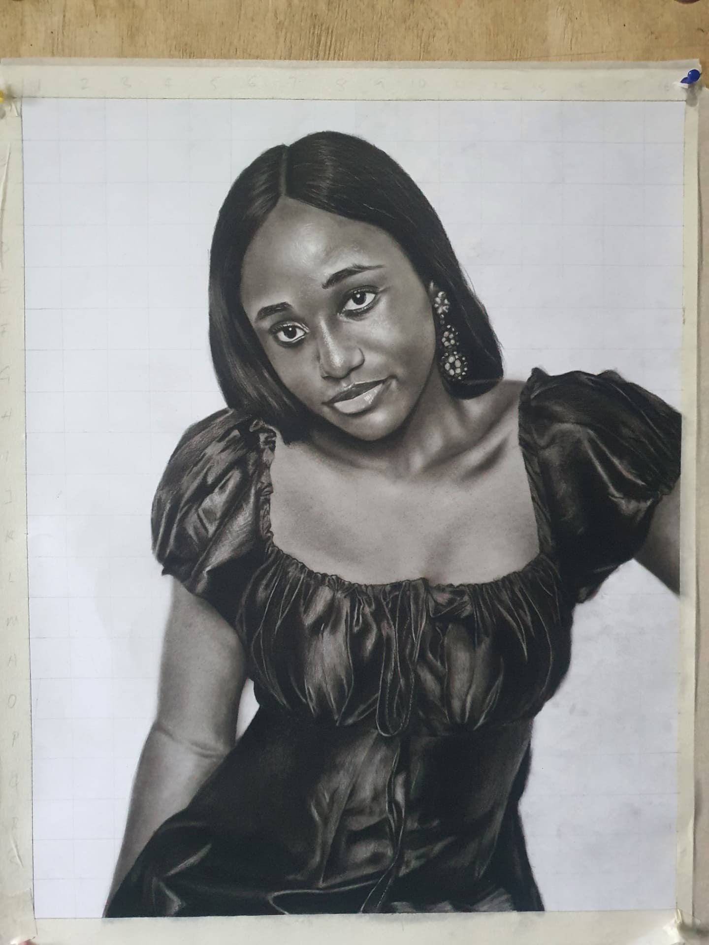 Softly Spoken, Charcoal portrait