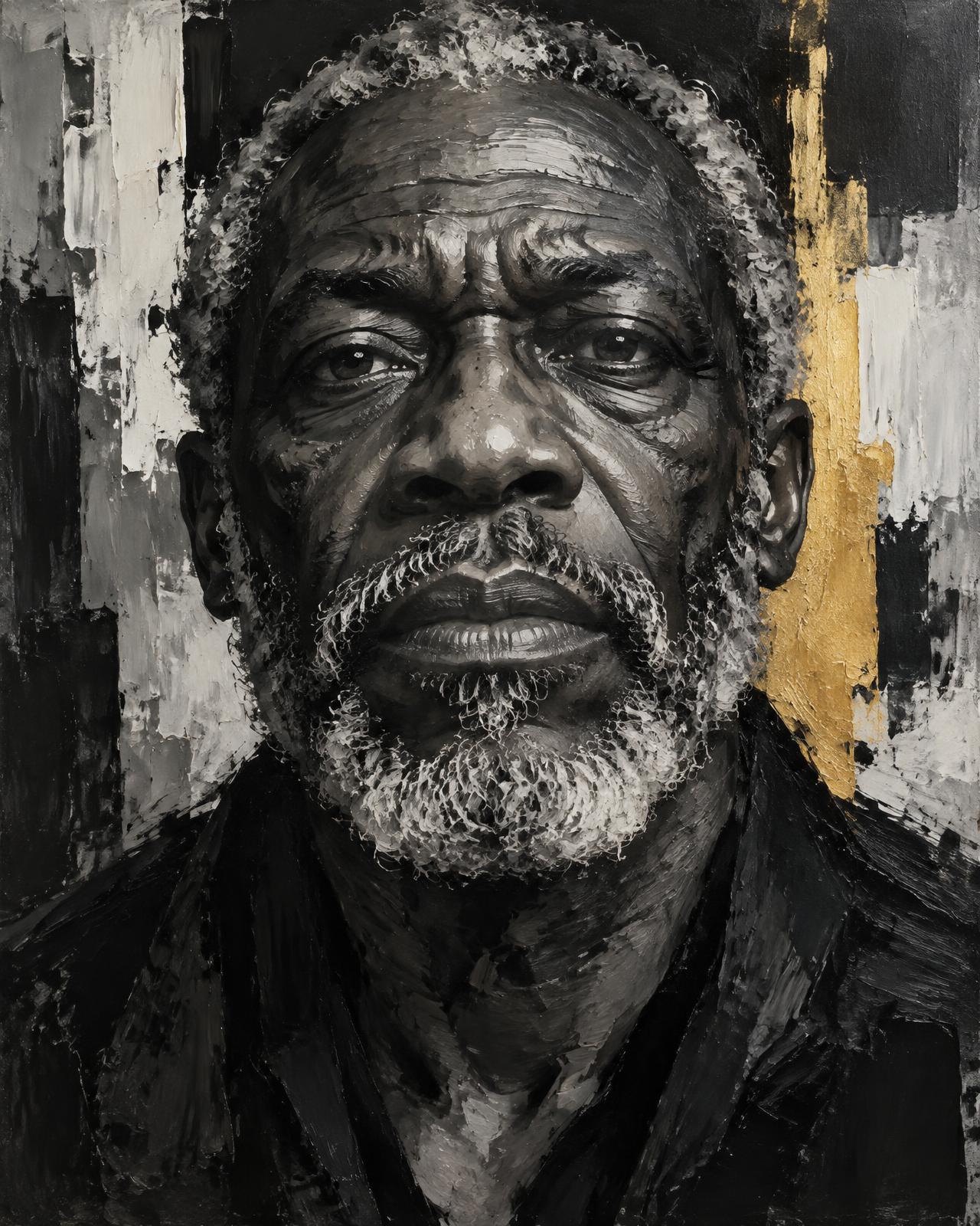Detailed monochrome portrait demonstrating expressive technique